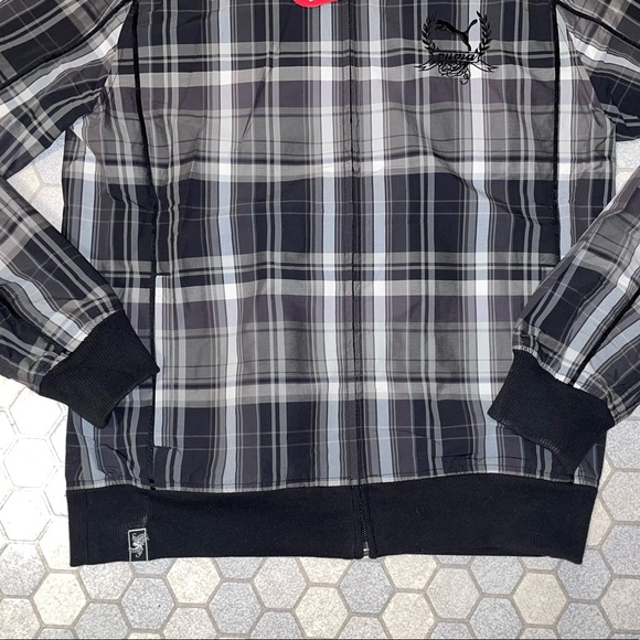 Puma Twista Lightweight Plaid Black/White Men’s Jacket - Size Small - Picture 2 of 10